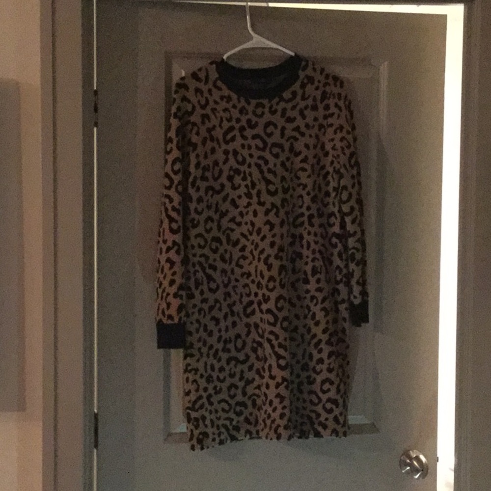 J. CREW leopard print sweater dress. Small.